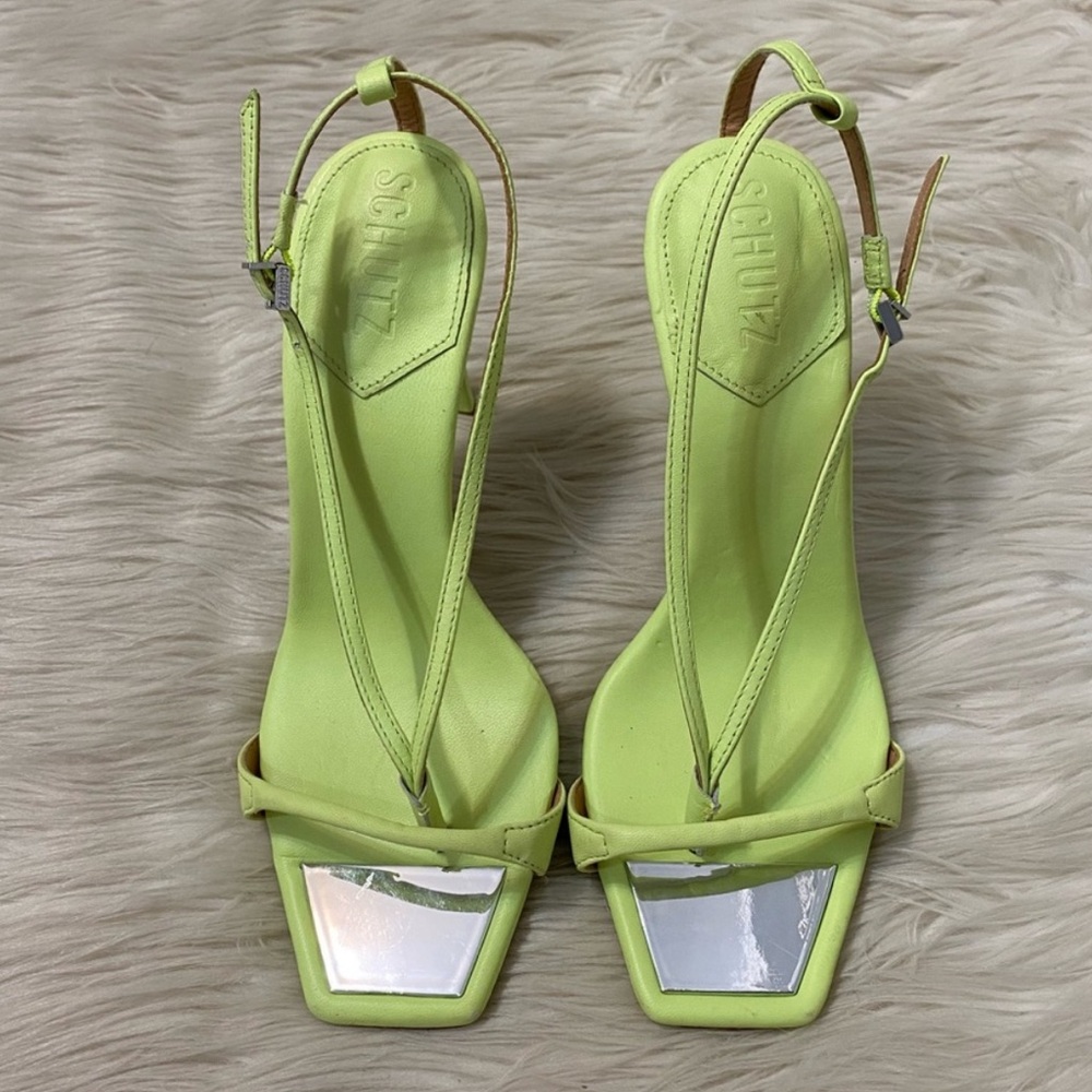 New Schutz Vikki Leather Ankle Wrap Thong Dress Sandals - Picture 13 of 16